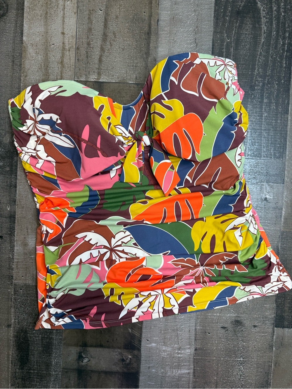 Bleu Rod Beattie Multicolor Tropical Leaf Tankini Top